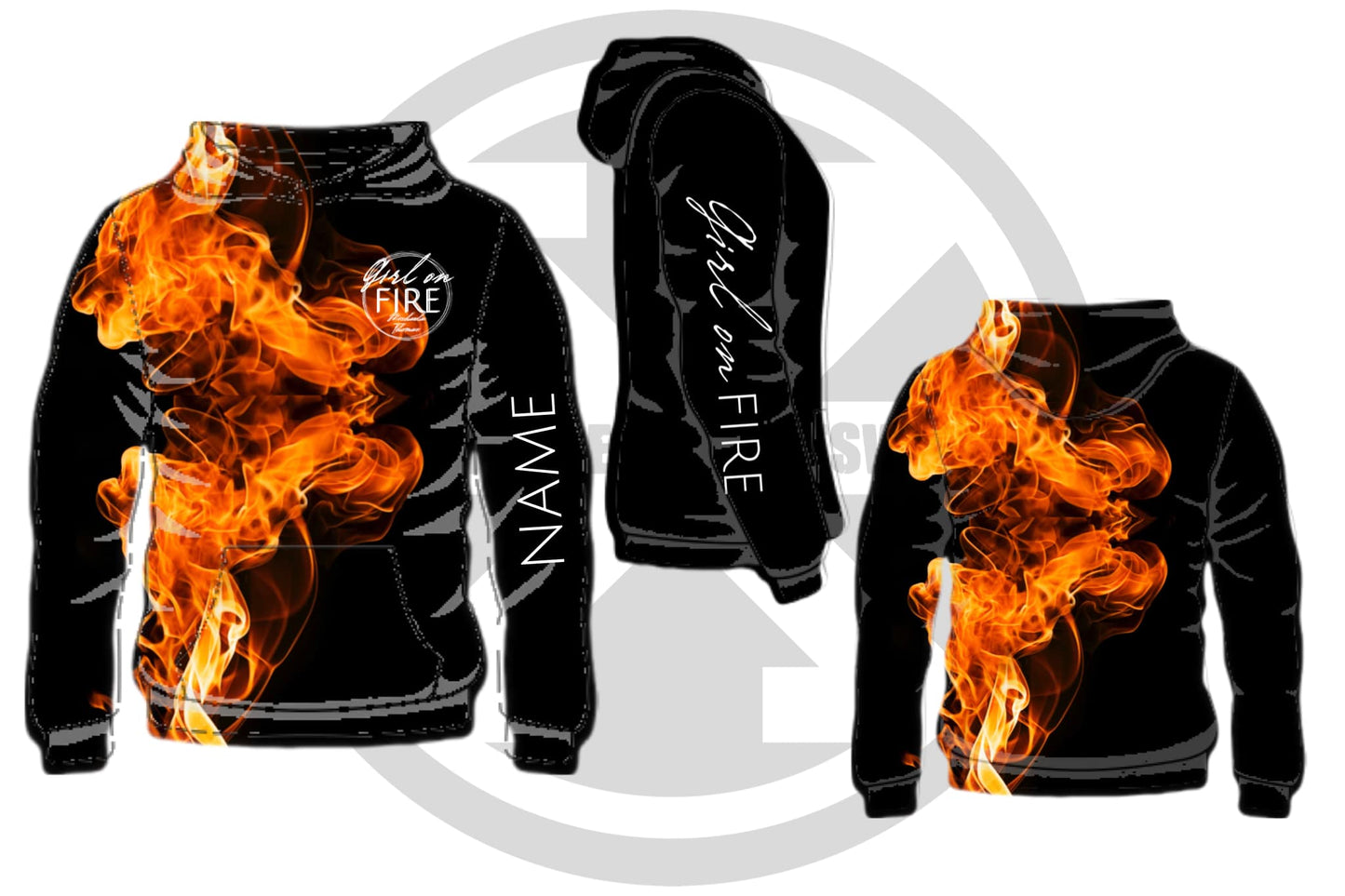 GIRL on FIRE Sublimated Scuba Hoodie