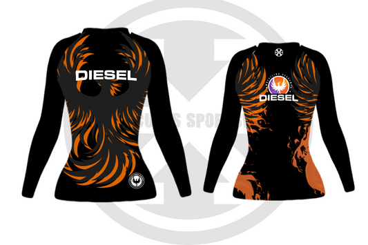 Diesel Orange Long Sleeve Compression Shirt