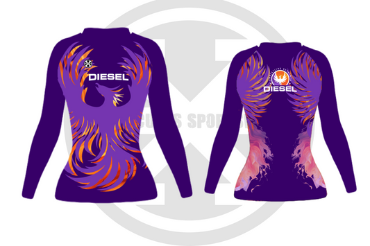 Diesel Purple Long Sleeve Compression Shirt