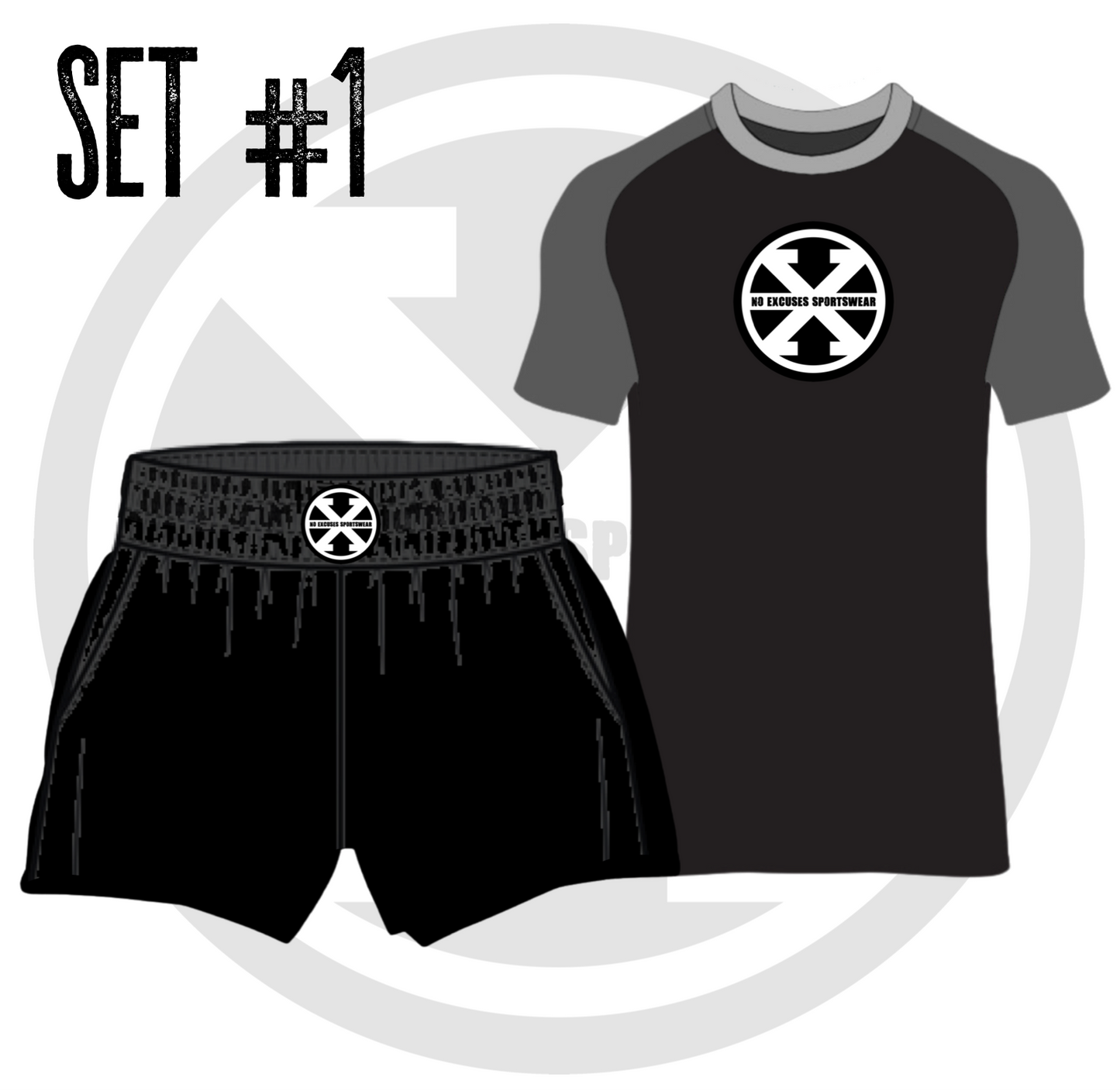 SET #1: CUSTOM Sublimated Fight Shorts and Compression Shirt