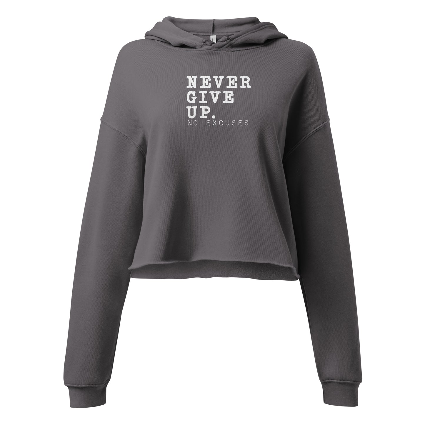 "Never Give Up" Crop Hoodie