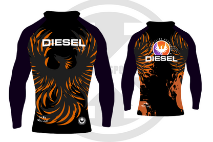 Diesel Orange Long Sleeve Compression Shirt