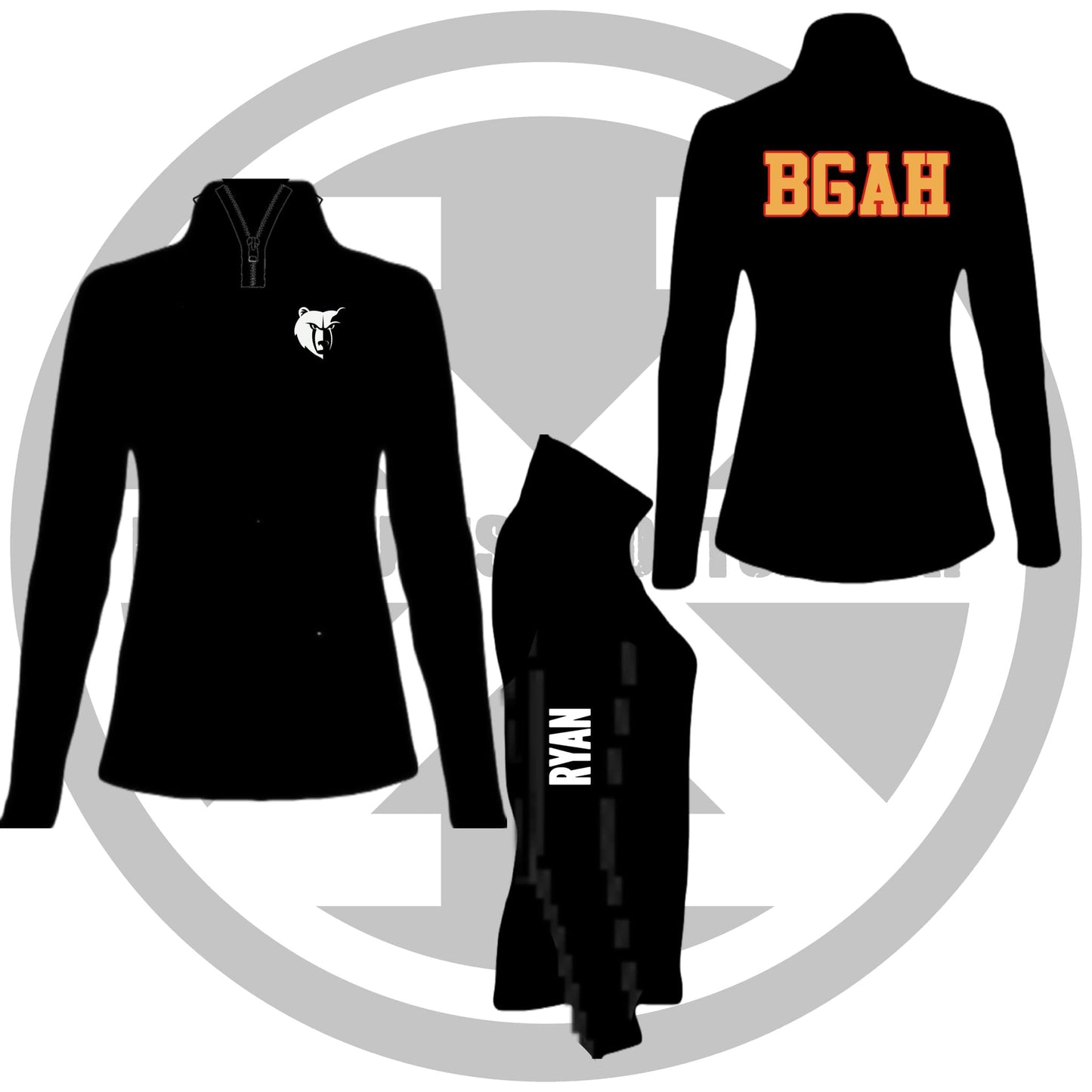 BGAH Black lightweight 1/4 zip