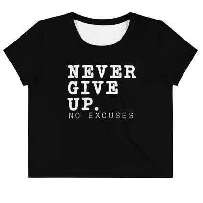 Never Give Up Loose Crop Tee