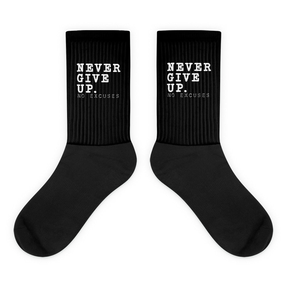 "Never Give Up" Socks