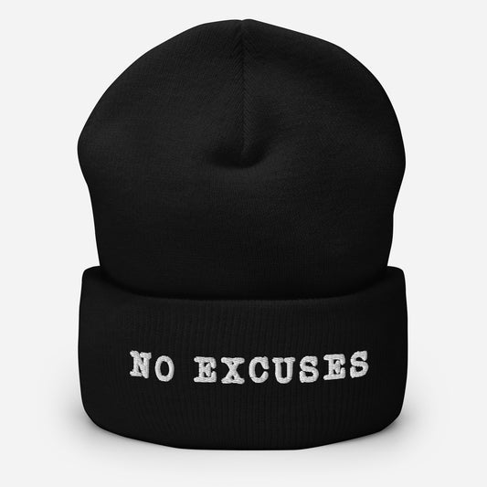 "No Excuses" Cuffed Beanie