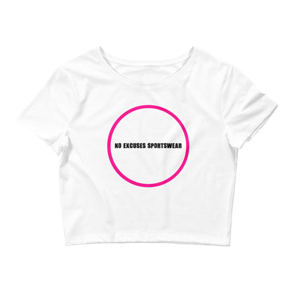 Pink Logo Fitted Crop Tee