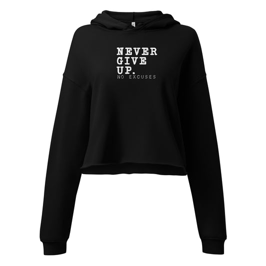 "Never Give Up" Crop Hoodie