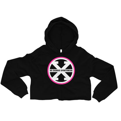 Pink Logo Crop Hoodie