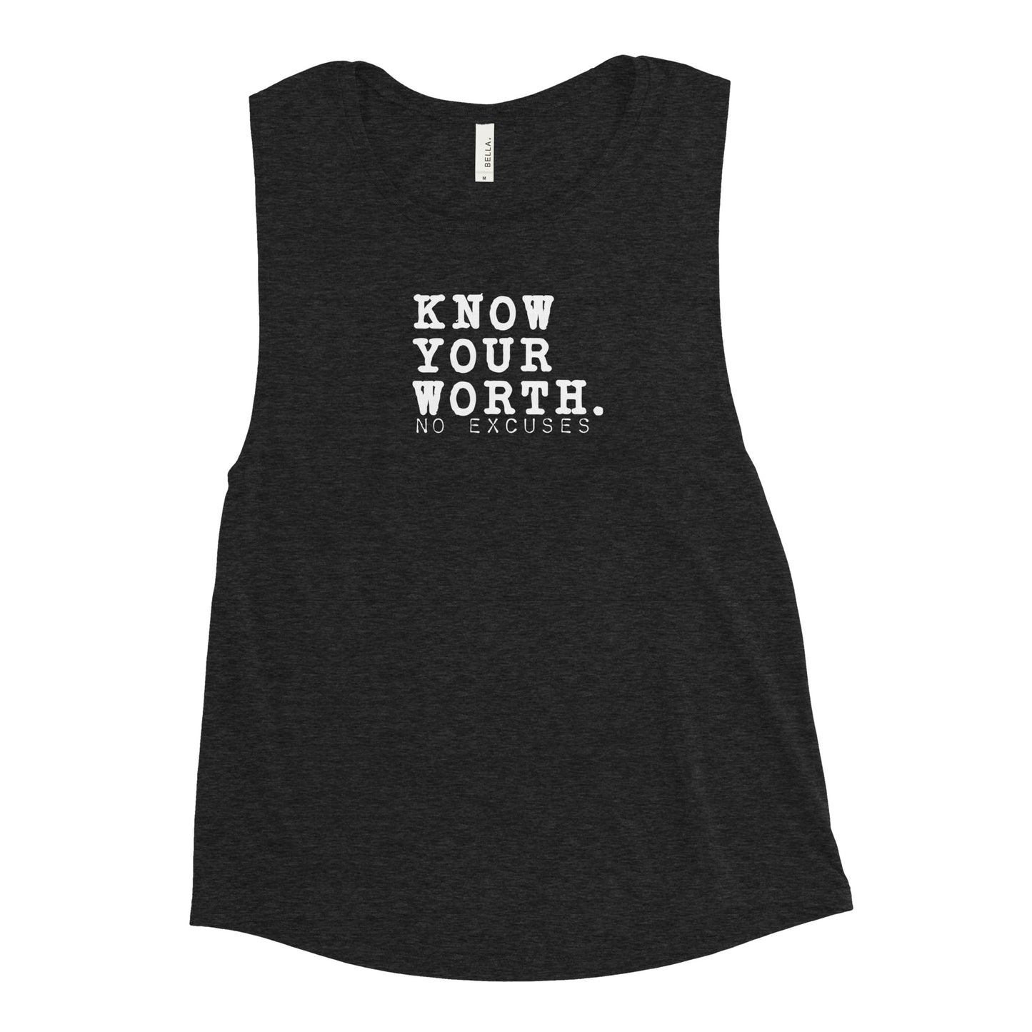 "Know Your Worth" Ladies’ Muscle Tank